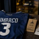 Maillot Italie Euro domicile adidas, flocage officiel DIMARCO 3, prix 124,90 €