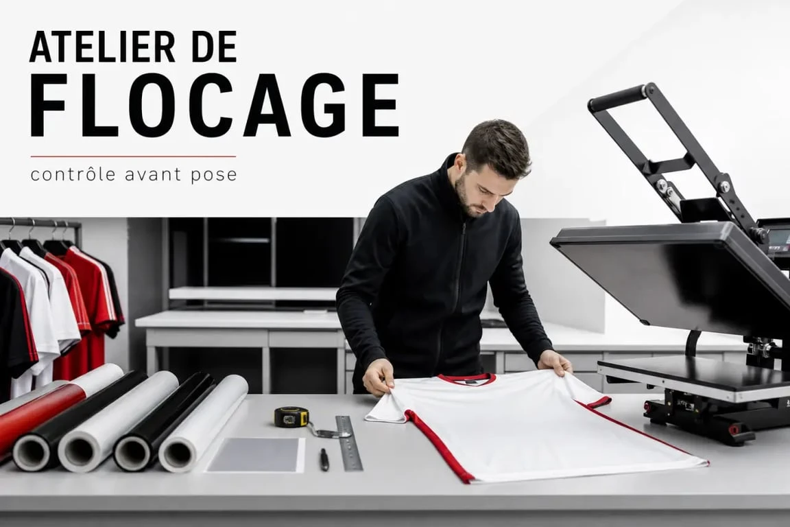 Atelier de flocage pour maillot de foot à floquer dans un magasin