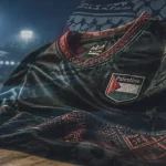 Maillot de foot Palestine froissé, symbole identitaire et usage sportif