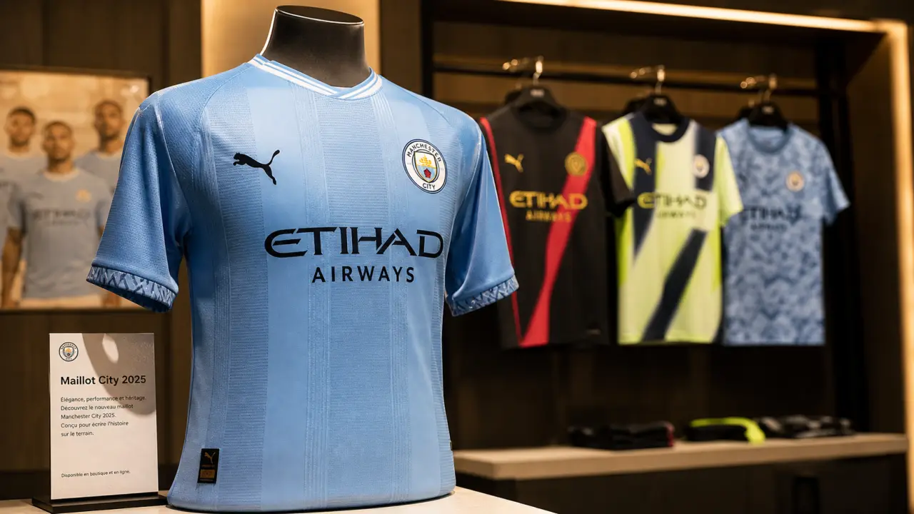Maillot man city 2025 : domicile, extérieur et tenue de match
