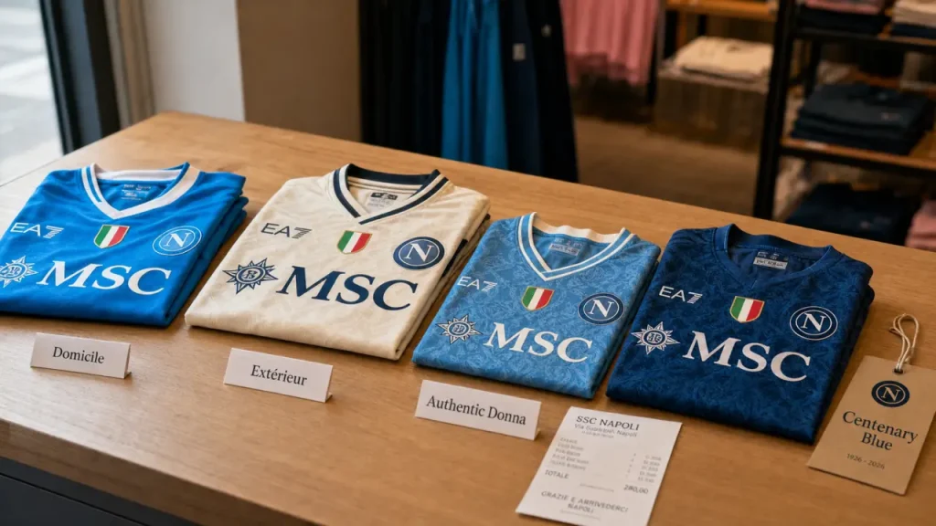 Naples maillot SSC Napoli : authentic 150 € et replica 59 € (photo de maillots)