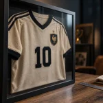 Cadre maillot de foot en MDF noir avec plexiglas