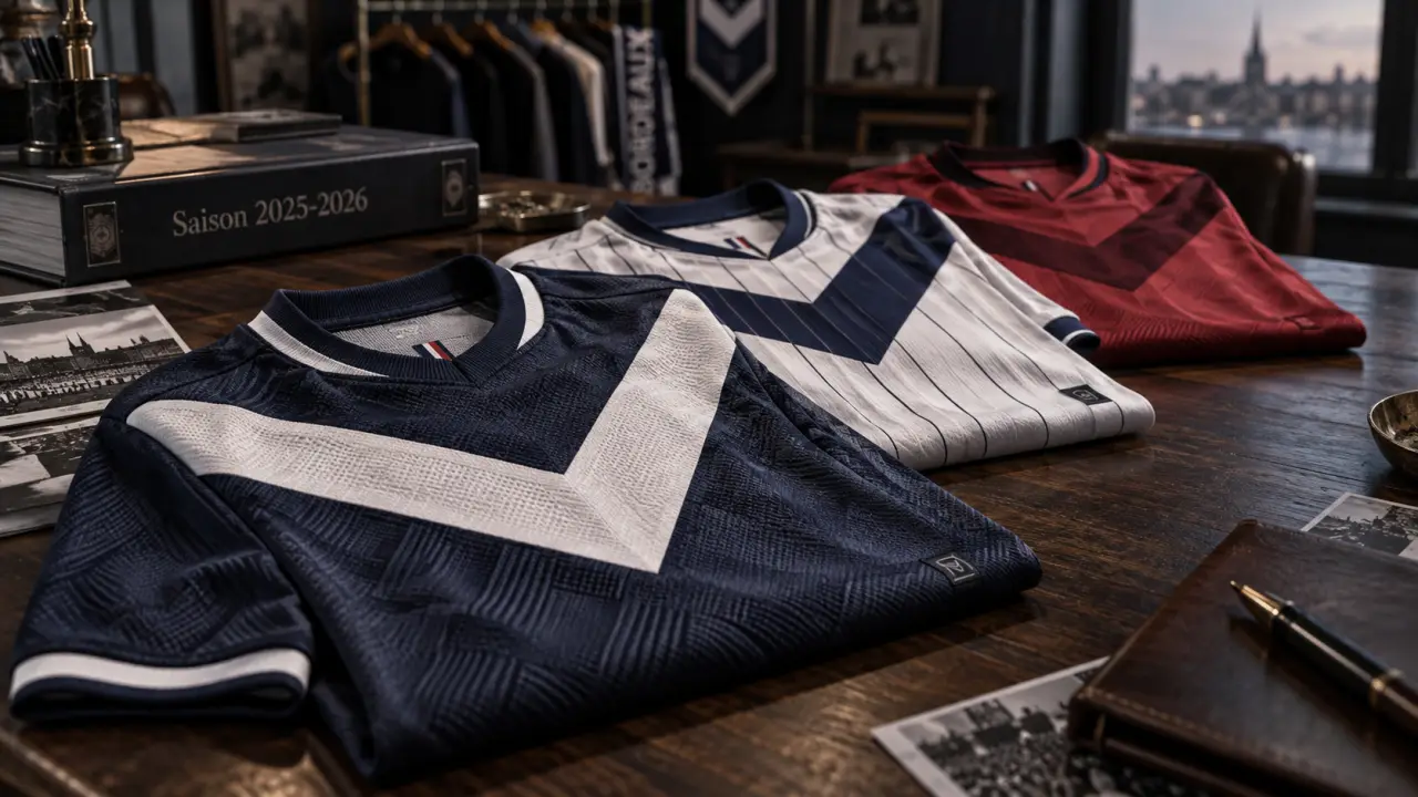Maillot bordeaux foot home, away ou third selon la saison