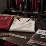 Maillot de foot Liverpool sur table, comparaison domicile extérieur third