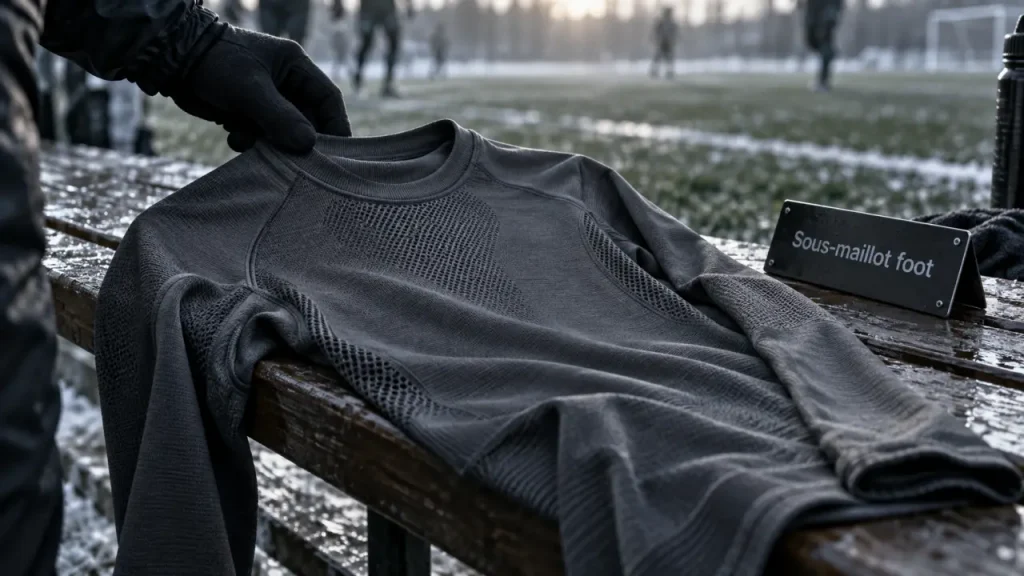 Sous 7 °C, le sous-maillot de foot qui protège du froid sans retenir la transpiration