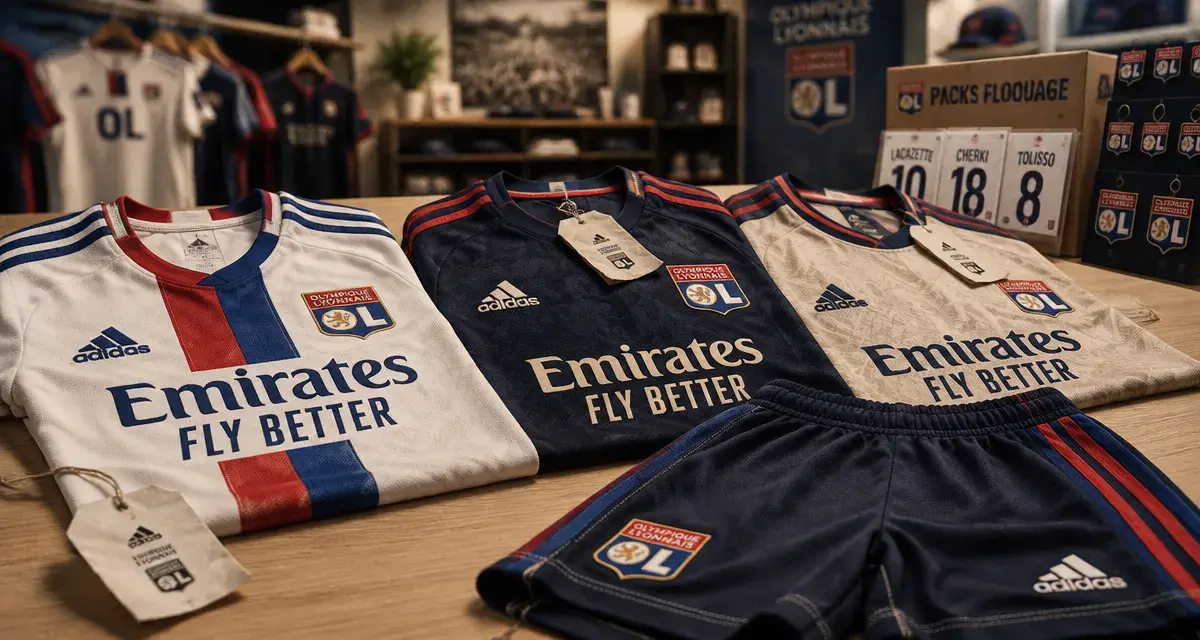 Maillot de foot OL domicile, extérieur et third en boutique