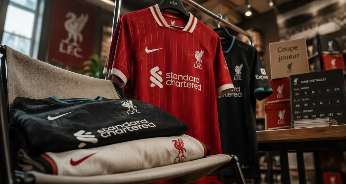 Maillot liverpool football club rouge domicile coupe joueur et confort boutique sport
