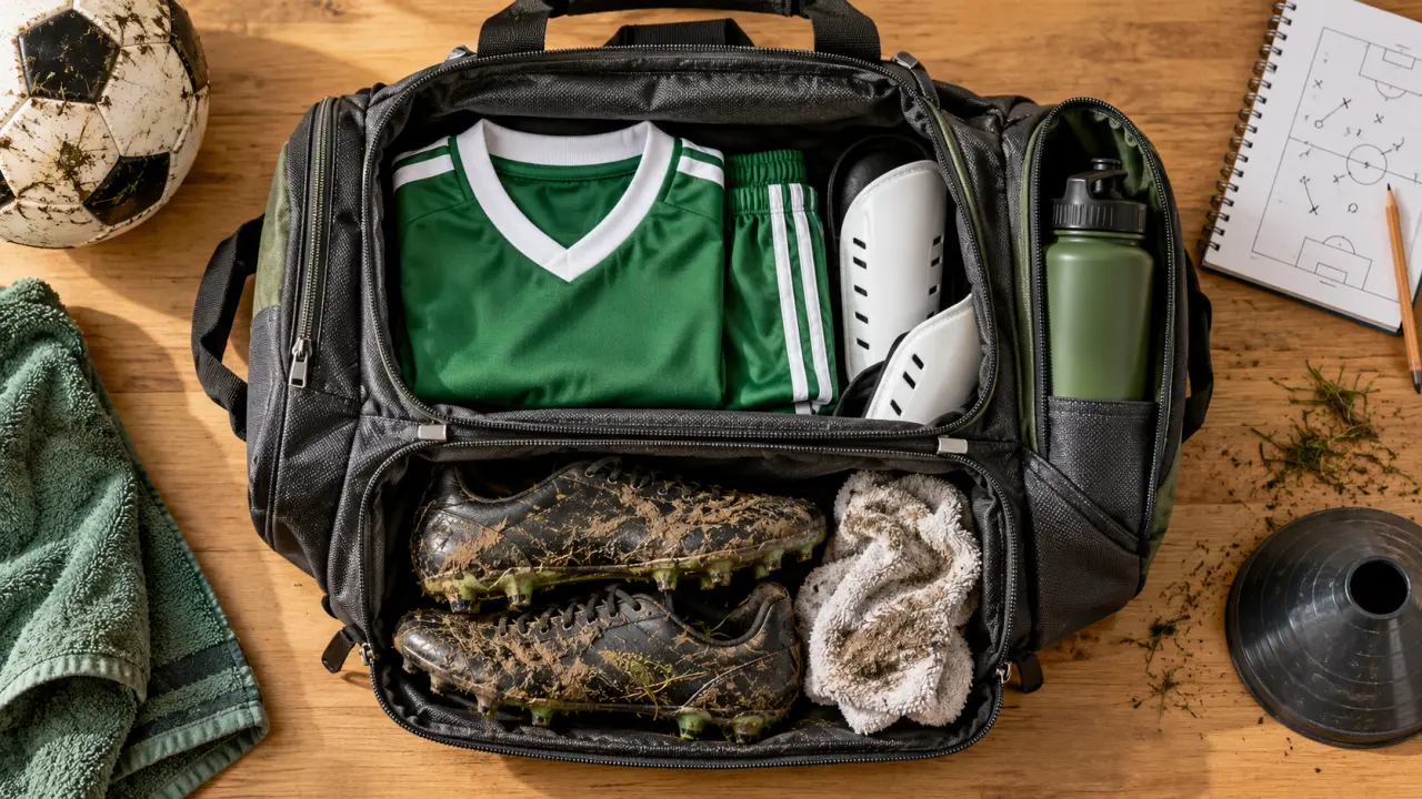 Sac de foot enfant : compartiment chaussures protège les affaires propres